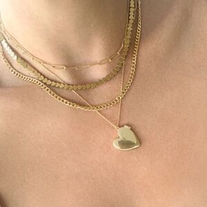Adonia 14k gold plated heart locket pendant necklace